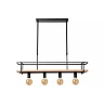 MILONGA pendant light 100 cm 4 x E27 black/wood (Lucide)