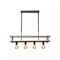 MILONGA piekaramā lampa 100 cm 4 x E27 melna/koka (Lucide)