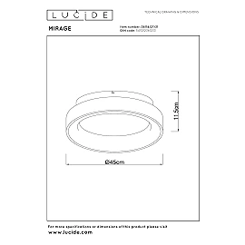 MIRAGE LED flush ceiling light Ø45 cm 33W 2700K white (Lucide)