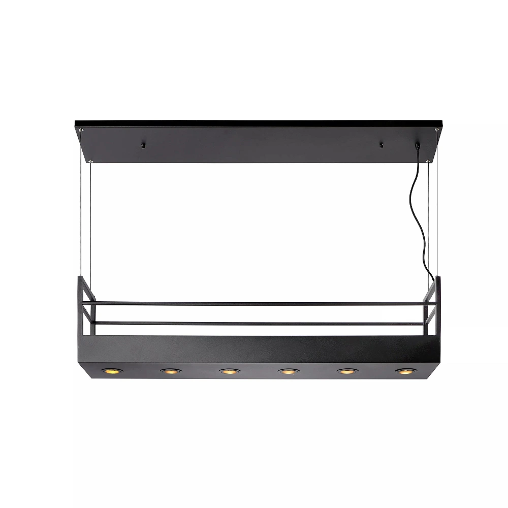 MIRAVELLE piekaramā lampa ar plauktu 110 cm 6 x GU10 melna (Lucide)