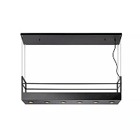 MIRAVELLE piekaramā lampa ar plauktu 110 cm 6 x GU10 melna (Lucide)