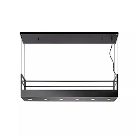 MIRAVELLE piekaramā lampa ar plauktu 110 cm 6 x GU10 melna (Lucide)
