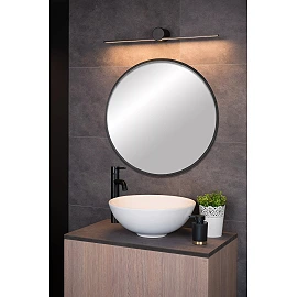 MIZAR Bathroom wall/mirror light 1x6W Integrated LED IP44 Black (Lucide)