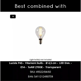 MIZUKO wall light 1xE14 40 W black (Lucide)