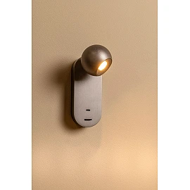 MONTANA wall light with USB-C LED Dim CCT 1x6.3W Grey iron (Lucide)