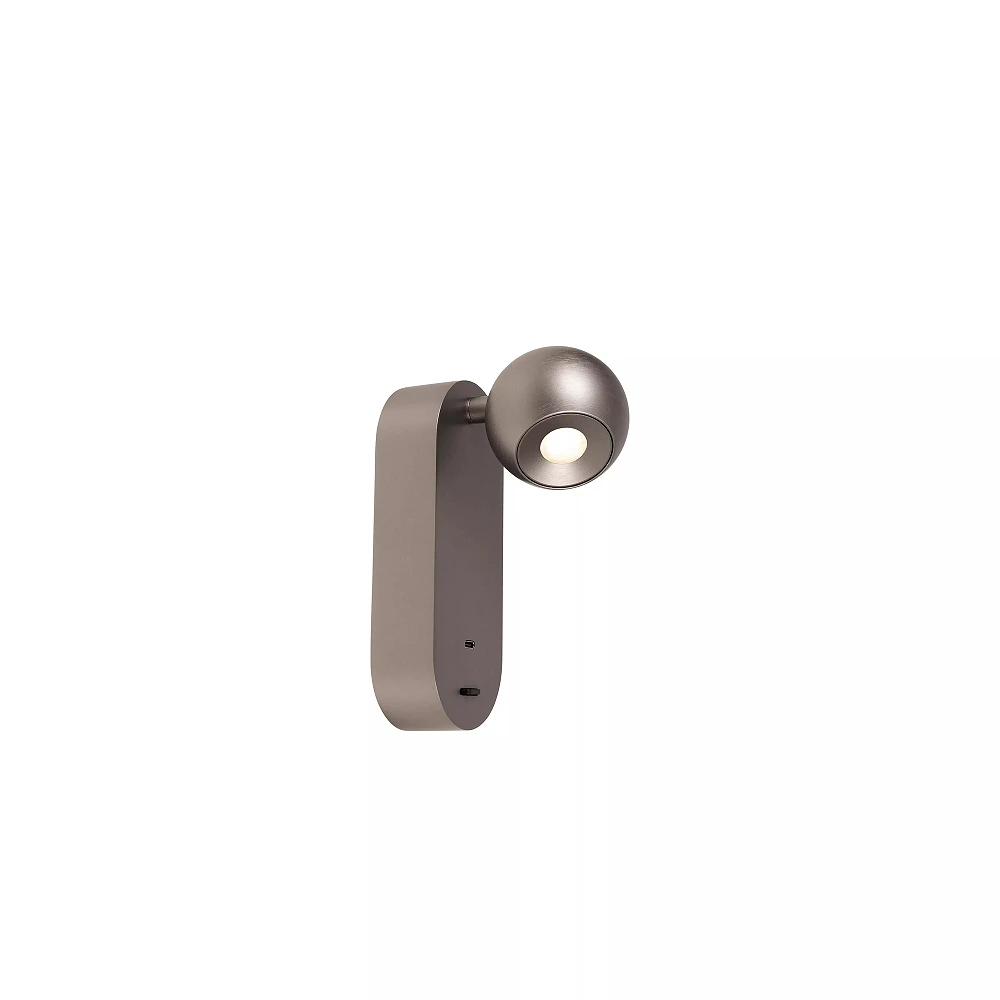 MONTANA wall light with USB-C LED Dim CCT 1x6.3W Grey iron (Lucide)