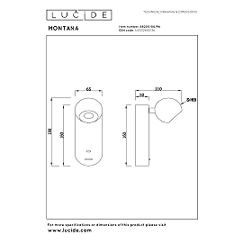 MONTANA wall light with USB-C LED Dim CCT 1x6.3W Coffee (Lucide)