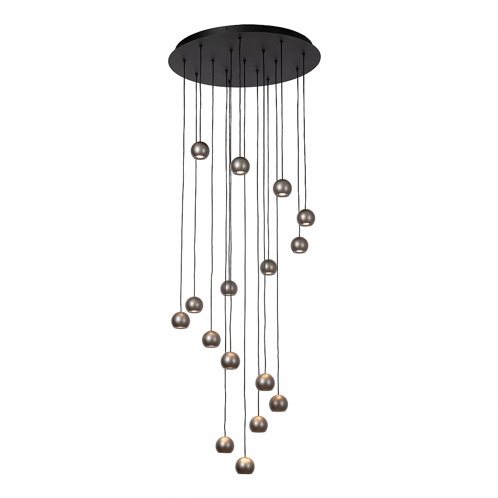 MONTANA round pendant light LED Dim CCT 16x5.7W Grey iron (Lucide)