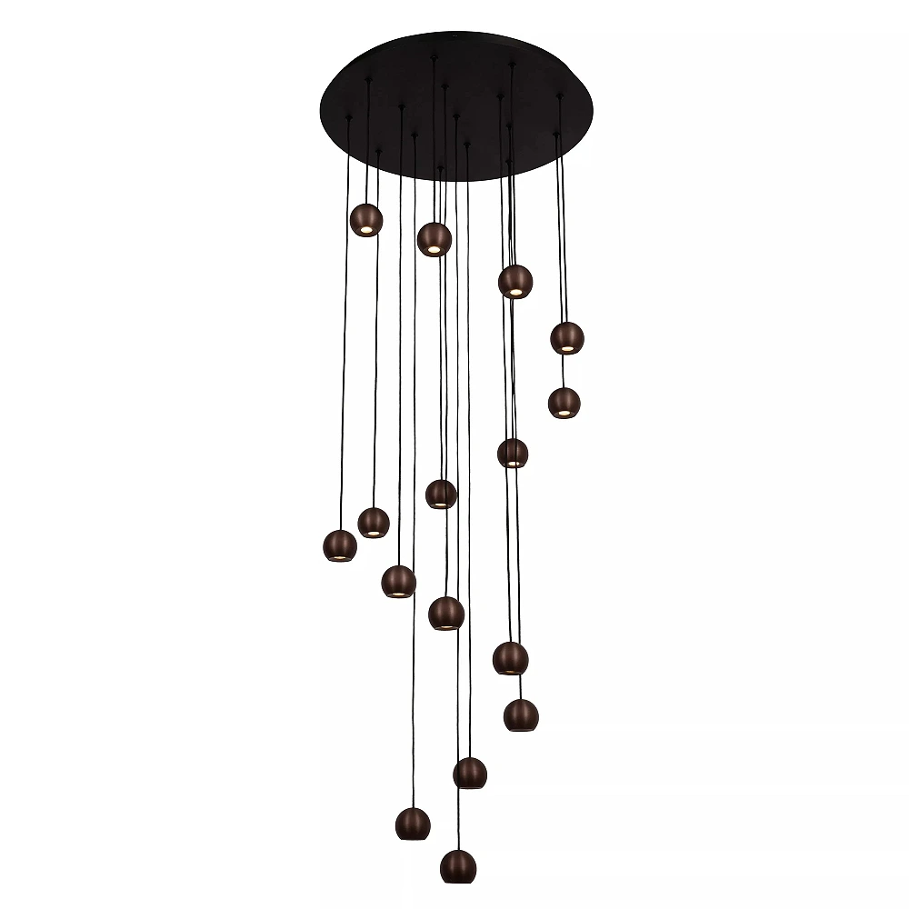 MONTANA round pendant light LED Dim CCT 16x5.7W Coffee (Lucide)