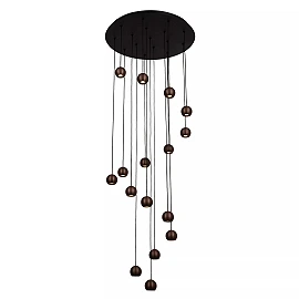 MONTANA round pendant light LED Dim CCT 16x5.7W Coffee (Lucide)