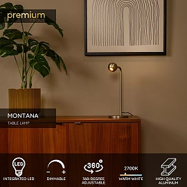 MONTANA table lamp LED Dim 1x5W 2700K Grey iron (Lucide)