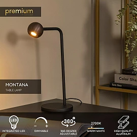 MONTANA table lamp LED Dim 1x5W 2700K Coffee (Lucide)