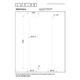 MONTANA floor lamp LED Dim 1x6.3W 2700K Grey iron (Lucide)
