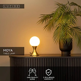 MOYA table lamp Ø12 cm 1 x G9 matt gold/brass (Lucide)