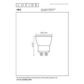 MR11 LED bulb GU10 (MR11) 1x3.8 W black (Lucide)