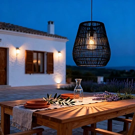 NERIDA outdoor pendant light Ø35 cm 1xE27 40 W black (Lucide)