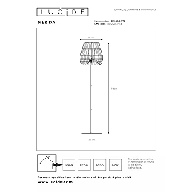 NERIDA outdoor floor lamp 1xE27 natural (Lucide)