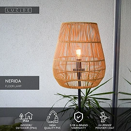 NERIDA outdoor floor lamp 1xE27 natural (Lucide)