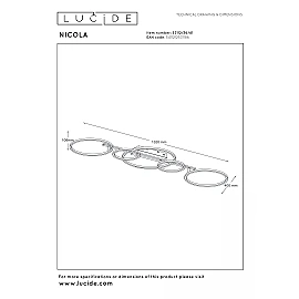 NICOLA ceiling light 132 cm LED 37W CCT Taupe (Lucide)