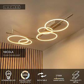 NICOLA ceiling light 170 cm LED 37W CCT Taupe (Lucide)