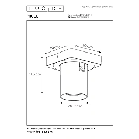 NIGEL ceiling spotlight 1x5w Matt Gold / Brass (Lucide)