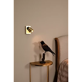 NIGEL bedside wall light with USB 1x5w Matt Gold / Brass (Lucide)
