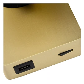 NIGEL bedside wall light with USB 1x5w Matt Gold / Brass (Lucide)