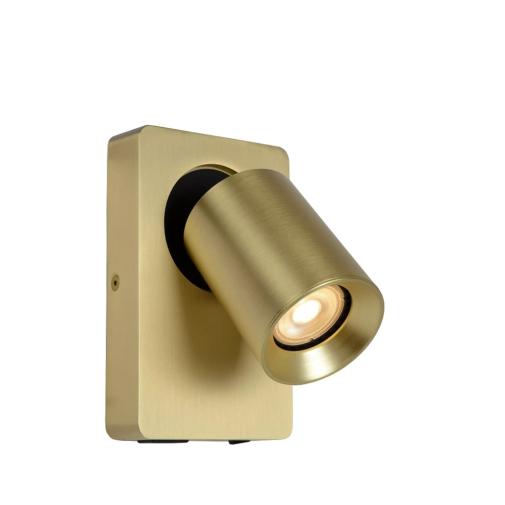 NIGEL bedside wall light with USB 1x5w Matt Gold / Brass (Lucide)