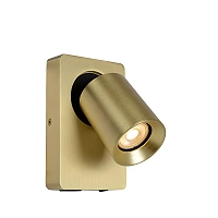 NIGEL bedside wall light with USB 1x5w Matt Gold / Brass (Lucide)