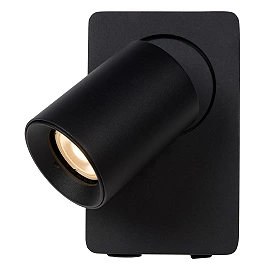 NIGEL bedside wall light with USB 1x5w Black (Lucide)