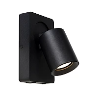 NIGEL bedside wall light with USB 1x5w Black (Lucide)