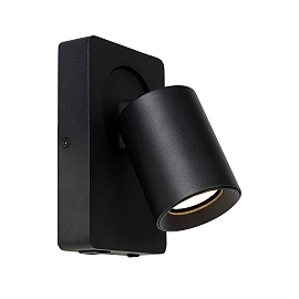 NIGEL bedside wall light with USB 1x5w Black (Lucide)