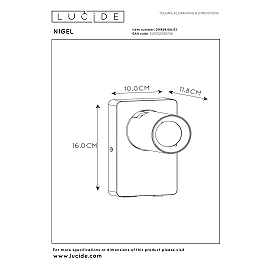NIGEL bedside wall light with USB 1x5w White (Lucide)