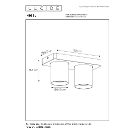 NIGEL ceiling spotlight 2x5w White (Lucide)