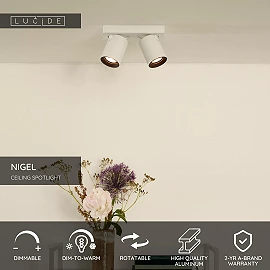 NIGEL ceiling spotlight 2x5w White (Lucide)