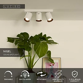 NIGEL ceiling spotlight 3x5w White (Lucide)