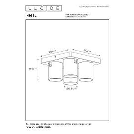 NIGEL ceiling spotlight 4x5w Black (Lucide)