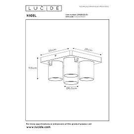 NIGEL ceiling spotlight 4x5w White (Lucide)
