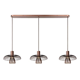 NIGELLA linear pendant light 135 cm 3xGU10 coffee/black (Lucide)