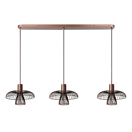 NIGELLA linear pendant light 135 cm 3xGU10 coffee/black (Lucide)