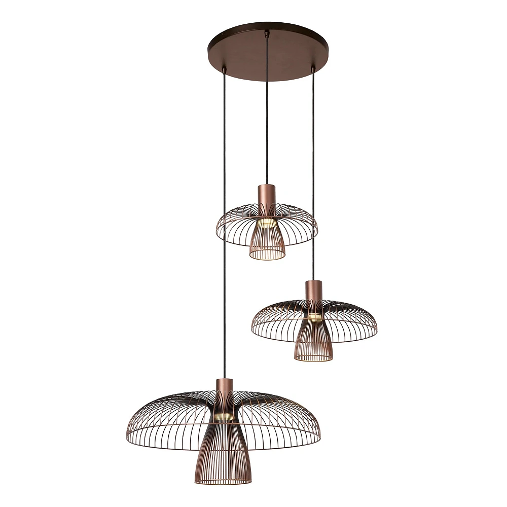 NIGELLA piekaramā lampa Ø76 cm 3xGU10 kafijas/melna (Lucide)