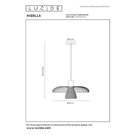 NIGELLA pendant light Ø60 cm 1xGU10 coffee/black (Lucide)