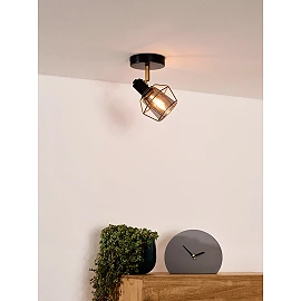 NILA griestu prožektors 1xE14 melna (Lucide)