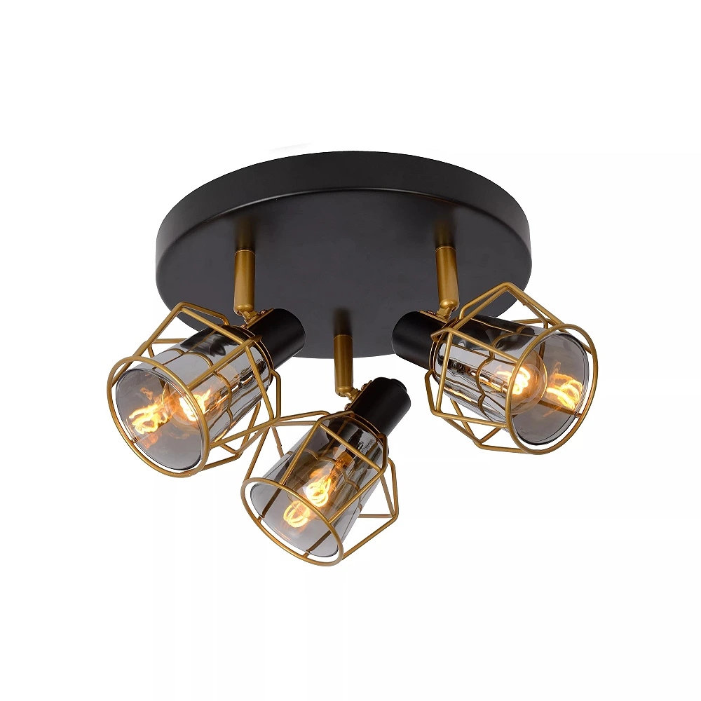 NILA griestu prožektors Ø36 cm 3xE14 melna (Lucide)