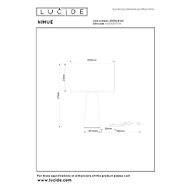 NIMUE galda lampa Ø30 cm 1xE27 taupe (Lucide)