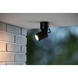 NIORT outdoor ceiling spotlight 1xGU10 IP44 black (Lucide)