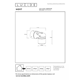 NIORT outdoor ceiling spotlight 1xGU10 IP44 black (Lucide)