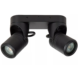 NIORT outdoor ceiling spotlight 2xGU10 IP44 black (Lucide)