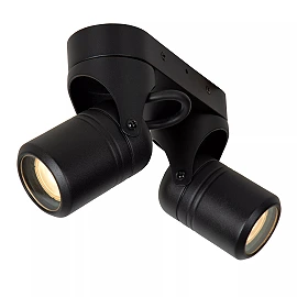 NIORT outdoor ceiling spotlight 2xGU10 IP44 black (Lucide)