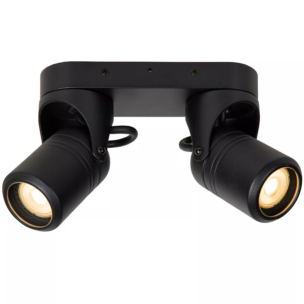 NIORT outdoor ceiling spotlight 2xGU10 IP44 black (Lucide)